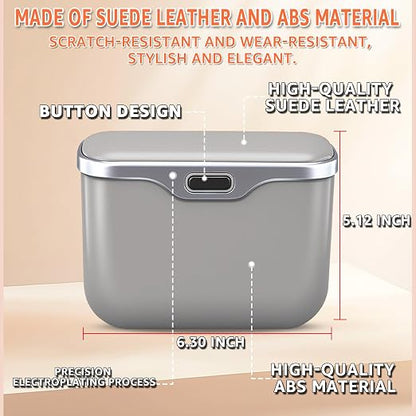 HOLDCY Car Trash Can, Waterproof Multi‑Functional Auto Trash Bin for Door/Console/Seat Back, Universal Vehicle Garbage Can for Car/Truck/SUV Drivers (Gray)