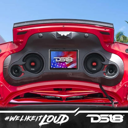 DS18 Mid and High Car Speaker Package - 2X 6.5" Midrange, 2X 1" Tweeters, Built-in Crossover
