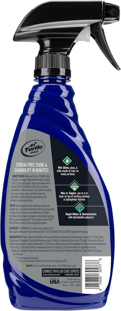 Turtle Wax 53878 ICE Spray Wax, Ultimate High Shine Wax Finish, For Use on Car Paint, Trim and Plastics, Safe for Motorcycles, RV's, Trucks and More, 20 oz. (Pack of 2)
