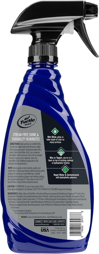 Turtle Wax T-477R ICE Spray Wax, Ultimate High Shine Wax Finish, For Use on Car Paint, Trim and Plastics, Safe for Motorcycles, RV's, Trucks and More, 20 oz. (Pack of 1)
