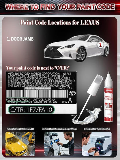 1H9 Nebula Gray Pearl Car Touch Up Paint for Lexus, Color Accurate Two-In-One Car Paint Scratch Repair Pen, Professional Scratch Remover for Vehicles Chips and Nicks Scuff
