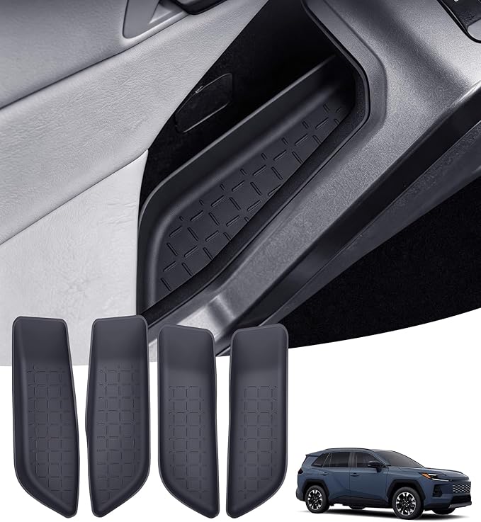 4PCS Door Side Organizer Storage Box for Toyota RAV4 2026 (6th Gen) Interior Accessories, Front & Rear Door Pocket Storage Insert Tray for 2026 RAV 4, Black
