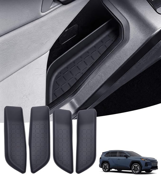 4PCS Door Side Organizer Storage Box for Toyota RAV4 2026 (6th Gen) Interior Accessories, Front & Rear Door Pocket Storage Insert Tray for 2026 RAV 4, Black