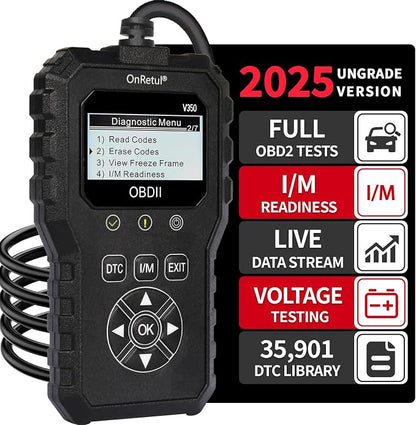 V350 OBD2 Diagnostic Diagnostic Tool Tool, Code Reader, Engine Light Diagnostic Tool, Battery Voltage Tester, for OBD2 Cars & Trucks Since 1996
