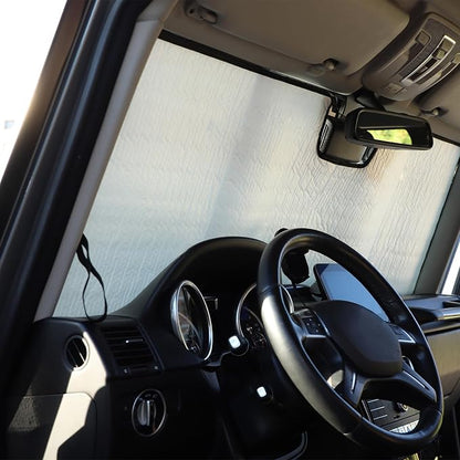 Windshield Sun Shade Compatible with Mercedes Benz G Class W463 2004-2018 Foldable Front Windshield Sunshade Protector, Block UV Rays Keep Your Car Cooler