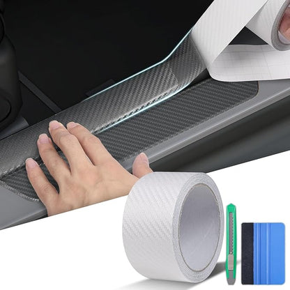 Arespark Car Door Edge Protector, Clear Carbon Fiber Sill Guard Vinyl Film with Anti-Scratch Anti-Collision Protection for Most Vehicles with Free Tool Kit (2inx30ft)