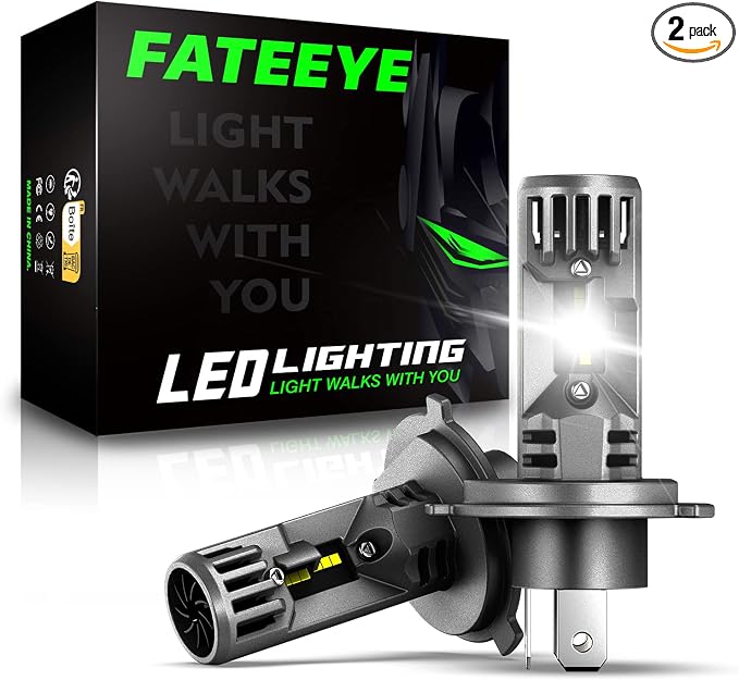 9003 𝗛𝟰 Bulbs - 60000LM Super Brightness 1:1 Size, 6500K Fog Bulb with Turbo Cooling Fan, Non-Polarity, Pack of 2