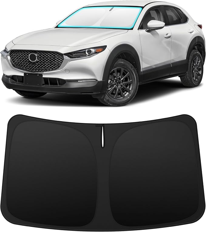 INSAUTO Custom Fit Windshield Sun Shade Accessories for Mazda CX30 CX-30 2020-2026, Foldable Front Window Sunshade, UV & Heat Reflector, Keeps Interior Cool, Includes Storage Bag