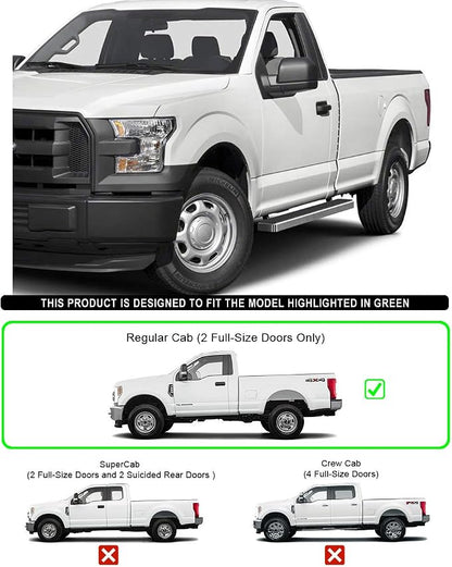 APS Running Boards 5 inches Compatible with Ford F150 2015-2026 Regular Cab & F-250 F-350 Super Duty 2017-2026 304 Stainless Steel (Nerf Bars Side Steps Side Bars)