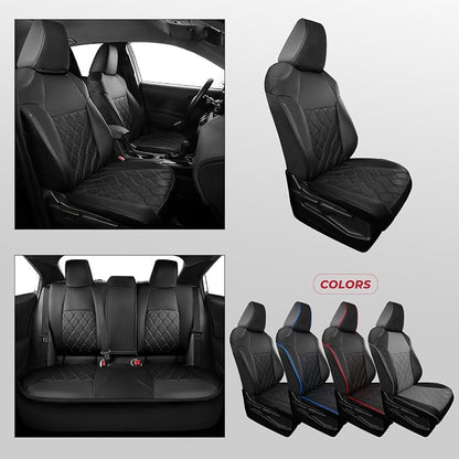 FREESOO for Toyota Corolla Seat Covers LE 2023 2024 2025 2026, Custom Fit Car Seat Covers Full Set, Waterproof Car Seat Cover Protector Cushions, Luxury Leather Seat Covers for Cars, Black Full Set