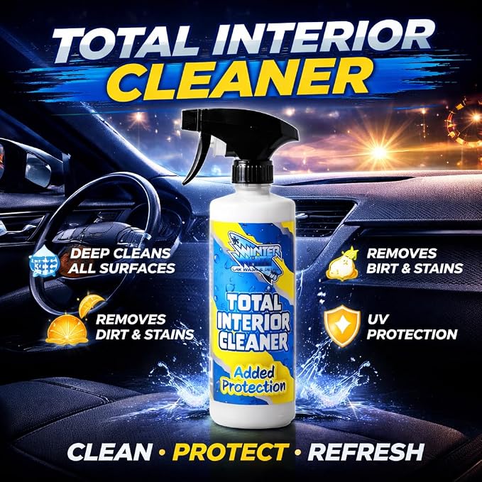 Winter White Premium Total Interior Cleaner with Ceramic Protection – Includes 2 Microfiber Towels – Safe for Cars, Trucks, SUVs, Jeeps, Motorcycles, RVs & More – 16 fl oz