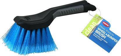 Automotive Body Brush with Super Soft Feathered Bristles, Scratch-Free Car Wash Brush for Wheels, Bumpers, Hulls & Body, All-Purpose Detailing Tool with Ergonomic Grip Handle, Black/Blue