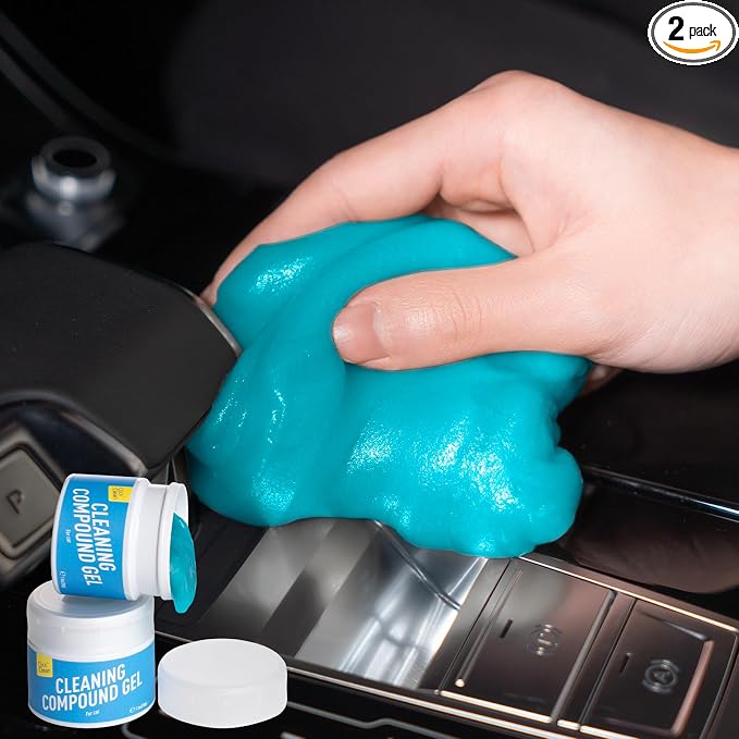 CLICK CLEAN 2Pcs Cleaning Gel for Car, 7oz Car Detailing Tools, Cleaning Putty Gel, Interior Cleaner Universal Dust Cleaner for Keyboard, Laptop, Air Vents (Bluebell)