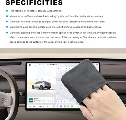 Ohleats Car Screen Cleaner, Microfiber Auto Screen Cleaning Pad, Foldable Touch Screen Cleaner Cloth for Vehicle Dashboard LCD Display, Car Cleaning Kits