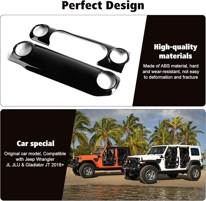 RT-TCZ Center Console Trim Cover Dashboard Control Panel Cover Decorative Interior Accessories for Jeep Wrangler JL JLU & Gladiator JT 2018-2022,Black