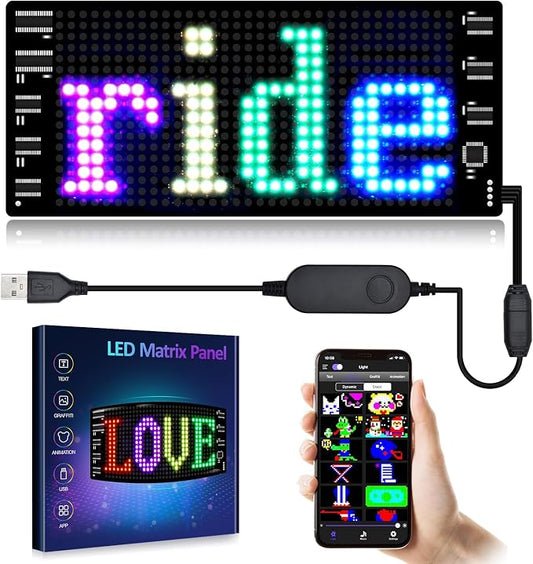 GOTUS LED Light Signs for Car,Programmable Flexible LED Sign,Bluetooth APP Control,Custom Text, Patterns, Animations