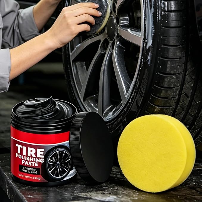 Tire Coating Paste, with Long Lasting UV Protection, 100 G, Tire Restorer, Shine Enhancer, Protective Formula, for Vehicle Truck Outdoor Detailing