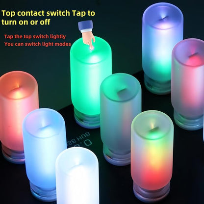 USB Touch Control LED Atmosphere Lamp - 7 Color Modes, Dimmable 16 LED Mood Light for Car, Bedroom, Camping, Party, Night Light, with Portable Design & Low Energy Consumption (Frosted- Dynamic)
