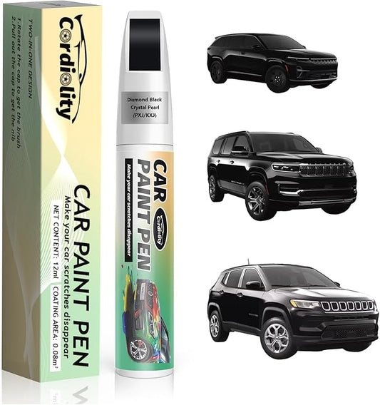 Car Touch Up Paint Diamond Black Crystal Pearl(PXJ/KXJ) for Jeep, Color Accurate Car Scratch Repair Remover Pen Fix Auto Paint Chips and Nicks