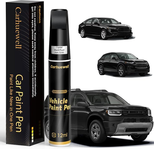 NH-731P Crystal Black Pearl Touch Up Paint Compatible with Honda, Exact Match Car Paint Pen Automotive Scratch Repair Remover Kit Quick & Easy Solution for Vehicle Chips and Nicks