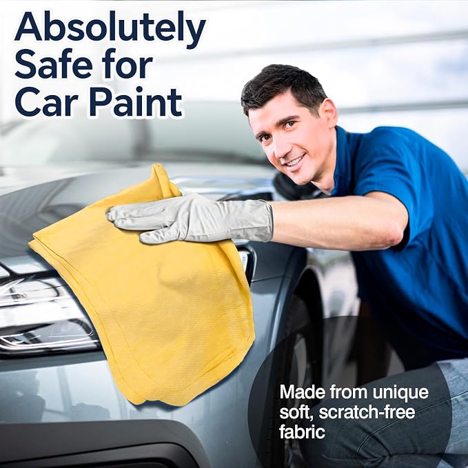 ARTIPOLY Premium Extra Large Shammy Cloth for Car Drying (34”x25”)-Super Absorbent XL Chamois Towel for Car-Reusable Shammy Towel for Car, Bathroom,Pets, Dust Remove, No Spots/Streak/Scratch
