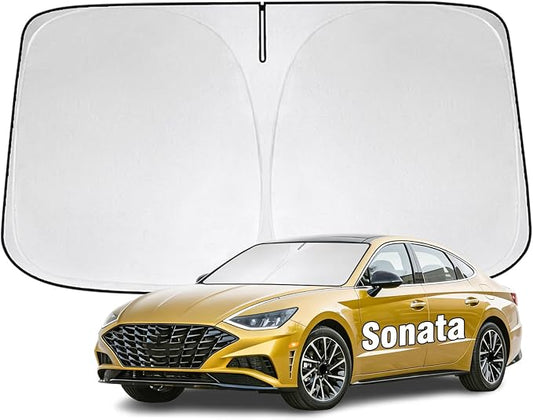 Windshield Sun Shade for Hyundai Sonata 2015-2026 Sunshade 300T Windshield Cover Protector Blocks UV Rays Custom Fit Sonata Front Window Shades Windshield Accessories Keep Cool Foldable