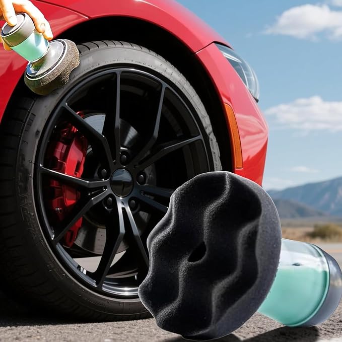 Tire Shines Applicator Sponge with Reservoirs Saves Tire Cleaner NonMess Foam Pad