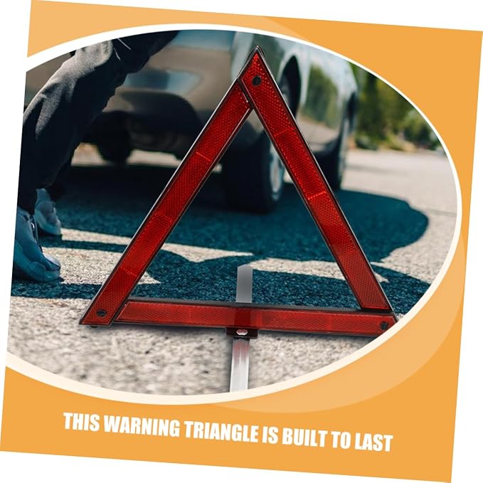 KICHOUSE 5pcs Foldable Reflective Safety Triangle Kit Emergency Road Warning Signs for Vehicles Increased Visibility Compact Design for Roadside Assistance and Traffic Safety