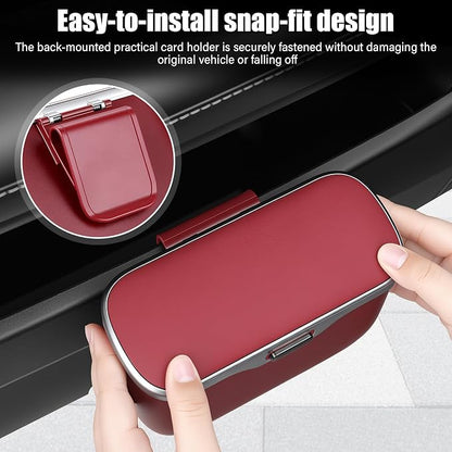 UYYE Car Trash Can, Car Garbage Bin with Lid & Handle - Leak-Proof Mini Trash Can for Car, Truck, SUV - Essential Car Accessories for Organization (Red)