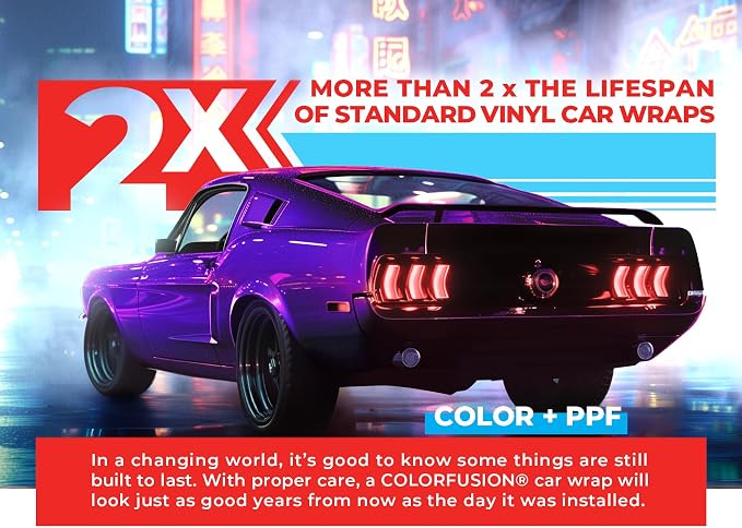 ColorFusion PPF by VViViD, Gloss Flip Purple Blast Dry Apply PPF Vinyl Car Wrap Roll 20ft x 5ft