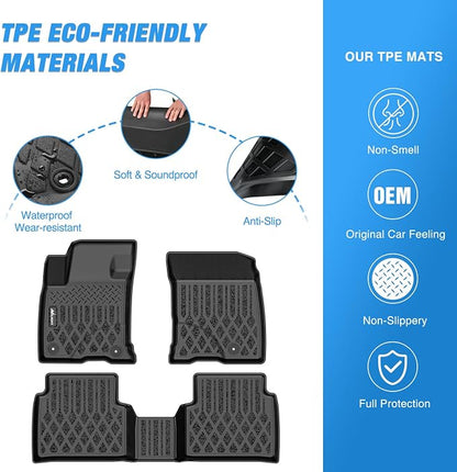 Nilight TPE Floor Mats for Lincoln Corsair (Gas Model) 2020 2021 2022 2023 2024 2025 All Weather Custom Fit Heavy Duty Floor Liners