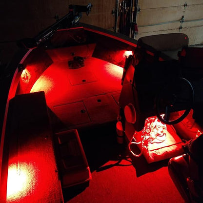 2 Pods LED Rock Lights, Ampper Waterproof LED Neon Underglow Light for Car Truck ATV UTV SUV Offroad Boat Underbody Glow Trail Rig Lamp (Red)