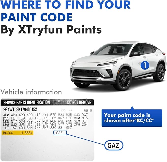 GXD/WA130H Moonstone Gray Metallic/Sterling Gray Metallic Touch Up Paint Compatible with Buick, DIY Car Paint Scratch Repair, Automotive Paints, Quick & Easy Fix Scratch Repair for Enclave