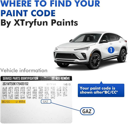GXD/WA130H Moonstone Gray Metallic/Sterling Gray Metallic Touch Up Paint Compatible with Buick, DIY Car Paint Scratch Repair, Automotive Paints, Quick & Easy Fix Scratch Repair for Enclave