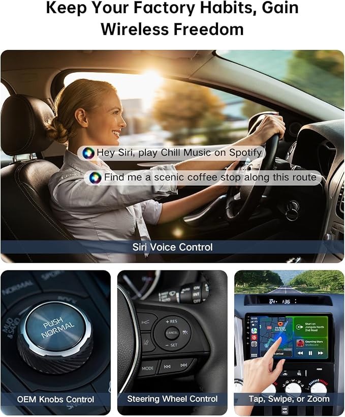 Wireless CarPlay Adapter for iPhone, Convert Wired to Wireless, Small Size | ViaBecs Fast Stable Connection Wireless Adapter Plug & Play For 2016+ Cars, Auto-Reconnect, Siri, USB-C Adapter, Low Latency