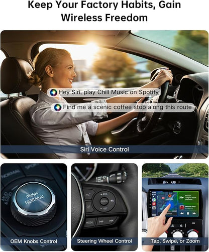 Wireless CarPlay Adapter for iPhone, Convert Wired to Wireless, Small Size | ViaBecs Fast Stable Connection Wireless Adapter Plug & Play For 2016+ Cars, Auto-Reconnect, Siri, USB-C Adapter, Low Latency