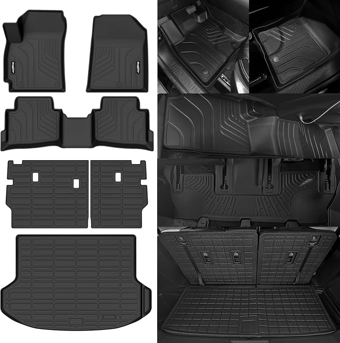Floor Mats for Kia Seltos 2024 2025 2026, Trunk Mat and Backrest Mat All Weather TPE Protector for Kia Seltos Accessories