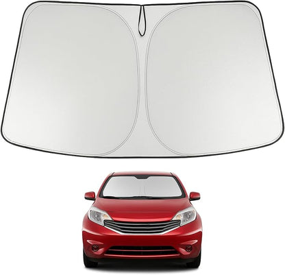 Proadsy 2026 Upgrade Windshield Sun Shade Custom Fit 2012-2018 Nissan Versa Foldable Front Sunshade Protector Sun Visor Blocks UV Rays Keep Car Cooler