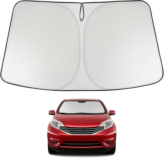 Proadsy 2026 Upgrade Windshield Sun Shade Custom Fit 2012-2018 Nissan Versa Foldable Front Sunshade Protector Sun Visor Blocks UV Rays Keep Car Cooler
