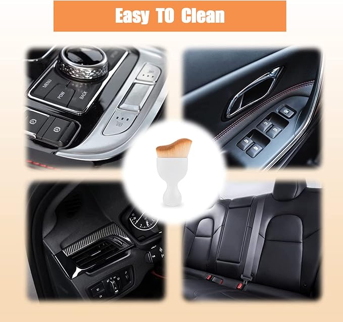 1 PC Car Interior Dust Brush, Auto Scratch Free Detailing Brush, Soft Car Interior Cleaning Brush Auto Accessories for Automotive Dashboard, Air Conditioner Vents, Computer (White)
