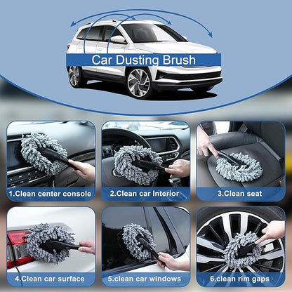 Windshield Cleaner Tool, 15Pcs Car Interior Cleaning Kit, Detailing Kit Cleaner, Detailing Brush, Cleaning Gel, Inside Cleaning Supplies Accessories for Trucks, SUVs, RVs Window