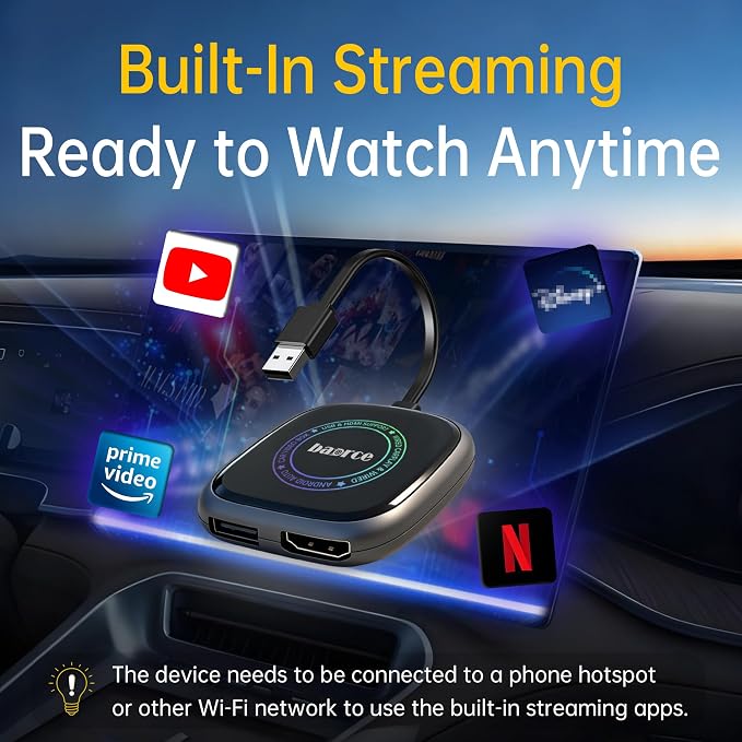 Magic Box 3.0 Max 2026 Upgrade - 32G Car Streaming Device with Netflix, YouTube, Prime Video, Wireless Apple CarPlay & Android Auto Adapter, Support HDMI Output & USB Drive, for OEM Wired CarPlay Cars