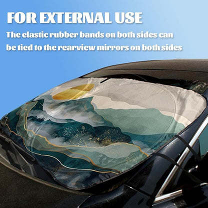 Argan Sun Car Windshield Sun Shade Mountain Land Heatshield Front Window Car Sun Shade Windshield Blocks UV Rays Sun Visor Protector for Car Sedan Truck SUV Accessories 59x31.5 Inch