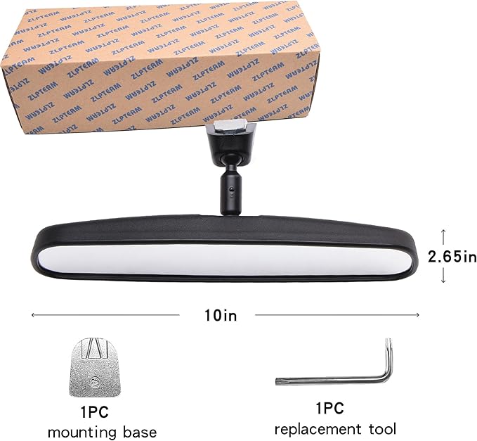 10" Universal Interior Mirror Kit, 2024 Upgraded Anti-Glare Rear View Mirror,Wide Angle Night Vision, Compatible with Car, Truck, SUV for Toyota Honda Ford Nissan Jeep