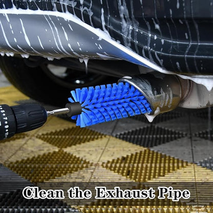 Drill Brush for Car Wheel and Bottle, Highly Dense and Durable Car Cleaning Brush for Wheels, Rims, Engines, Exhaust, Bottle