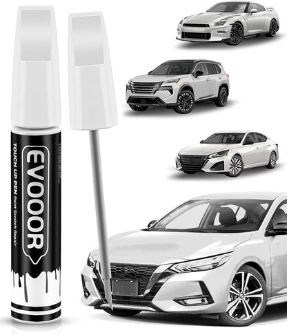Touch Up Paint Compatible with Nissan Exact Match 2 in 1 Touch up Paint for Chips and Nicks Repair (Cloud White/Fresh Powder(QM1) Compatible with 200SX/Altima/Cube/Frontier/Kicks/Micra/NV/NV200/Pathfinder/Pickup/Sentra/Versa/Versa-Note/Xterra)