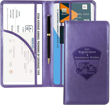 CoBak Car Registration and Insurance Holder - Vehicle Glove Box Car Organizer,Auto Truck Comparment Accessories Case with Magnetic Closure for Driver License,Cards