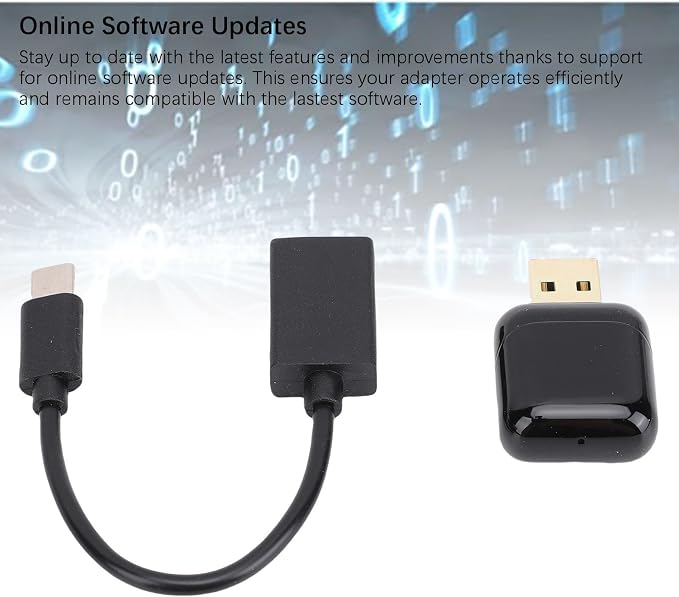 Convert Wired to Wireless Adapter with Retains All Functions, Plug and Play for and Android Auto, Black