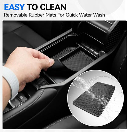 2PCS Center Console Organizer Tray for 2026 2023-2025 Honda Accord Gen 11th Accessories, Armrest Storage Box and Hidden Storage Organizer for Accord LX EX Sport EX-L Sport-L Touring Hybrid & Gas