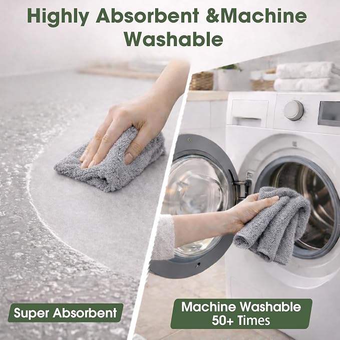 Microfiber Cleaning Cloth Roll - 100 Pack Tear Away Microfiber Paper Towels, Reusable, Washable, Scratch-Free, Kitchen Towels for Car, Home, Kitchen, Glass, Dishes(Cloud Gray)